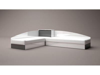 Γωνιακά κρεβάτια Apolo 7 (ανθρακίτη στιλπνό /λευκό στιλπνό)